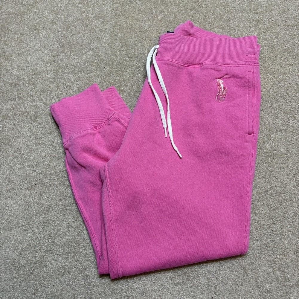 Ralph Lauren Pink Pony Sweatpants Womens Small Pink Jogger Pants 20 Years LIM ED